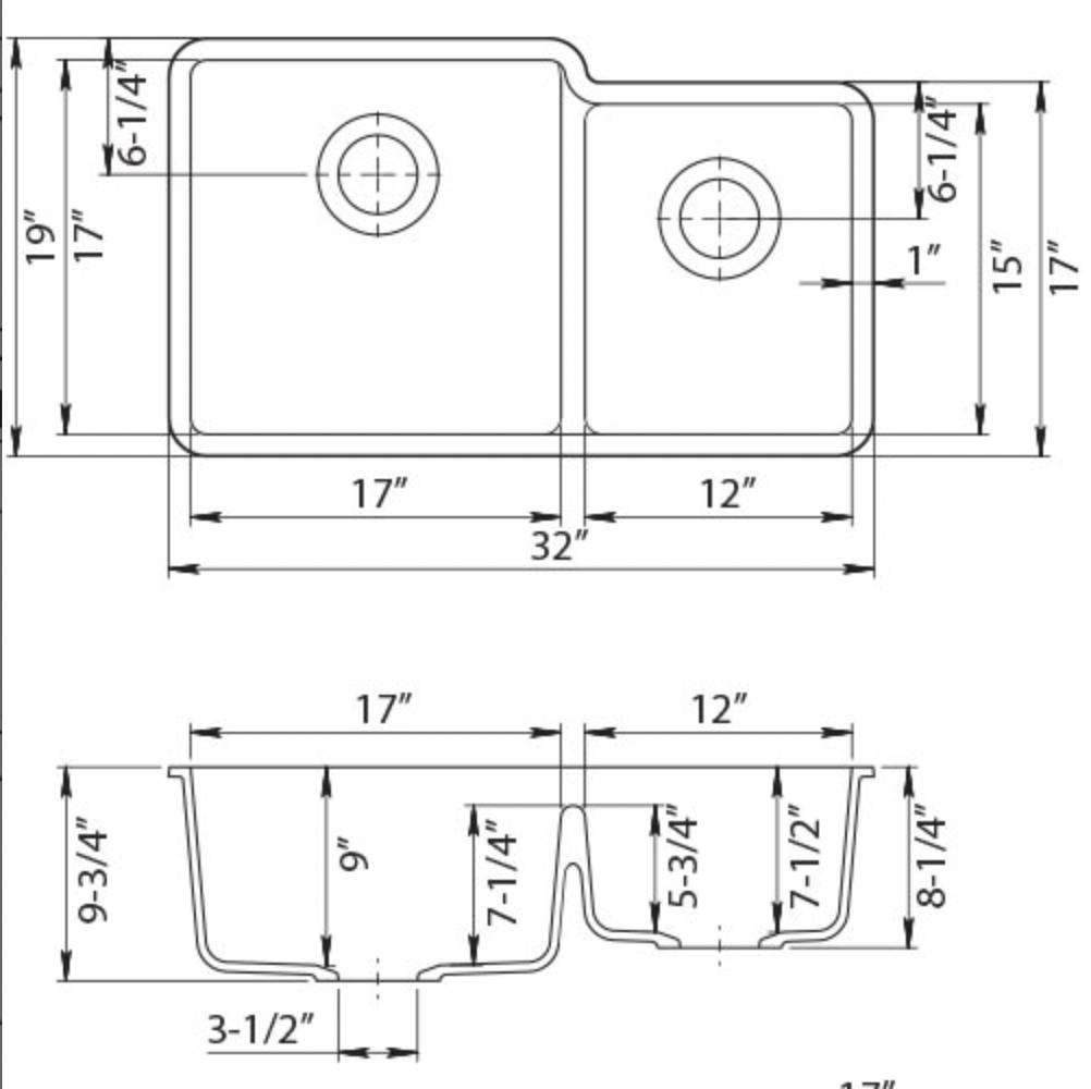 Sink Quartz Composite GSE-Qc6040LD Black