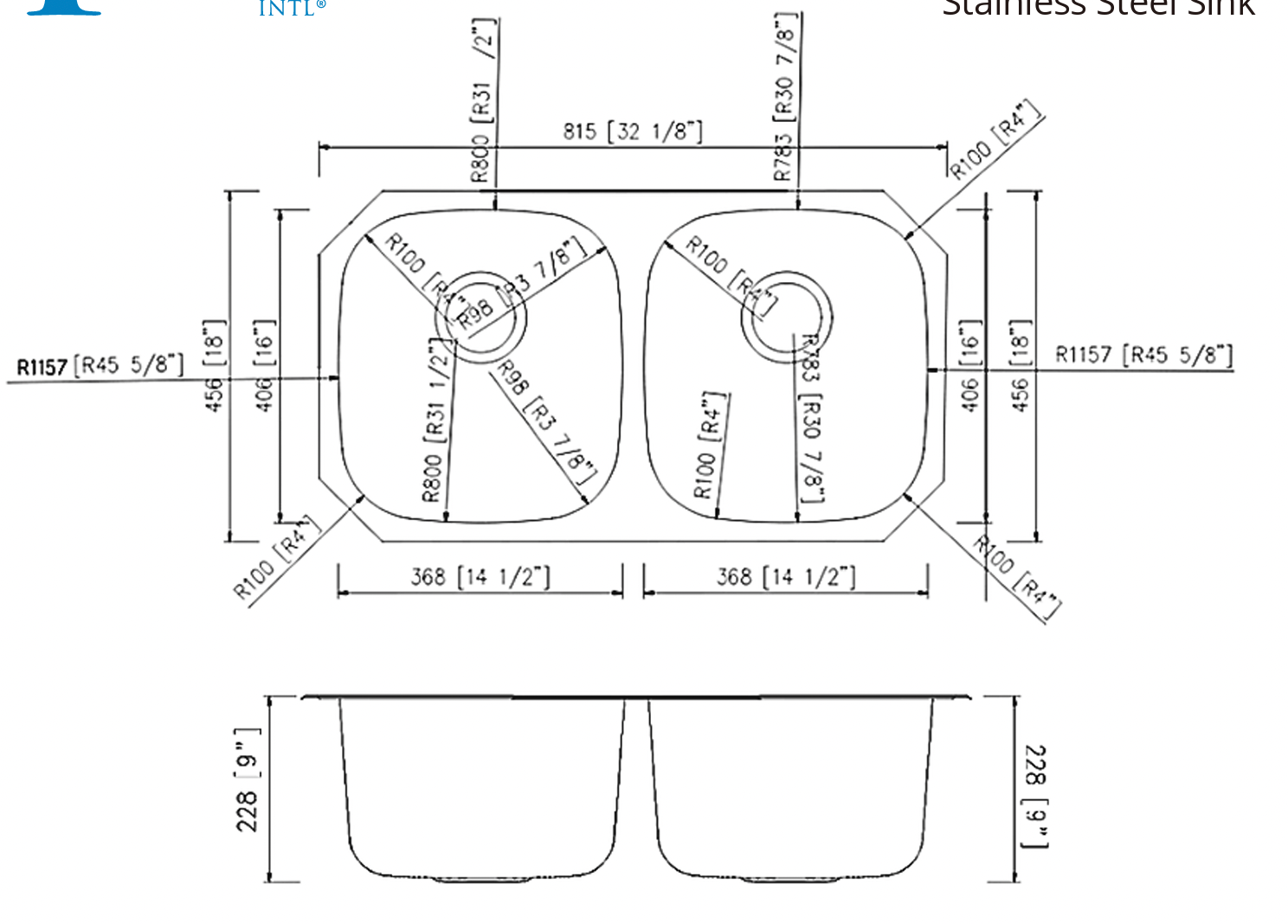 SINK 5050 PLVS STANDARD 18 - GAUGE STAINLESS STEEL DOUBLE BOWL UNDERMOUNT KITCHEN