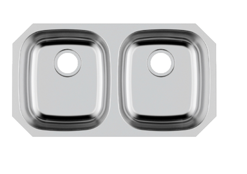 SINK 5050 PLHA117 MICRO RADIUS 18 GAUGE STAINLESS STEEL DOUBLE UNDERMOUNT KITCHEN SINK 32 X 18