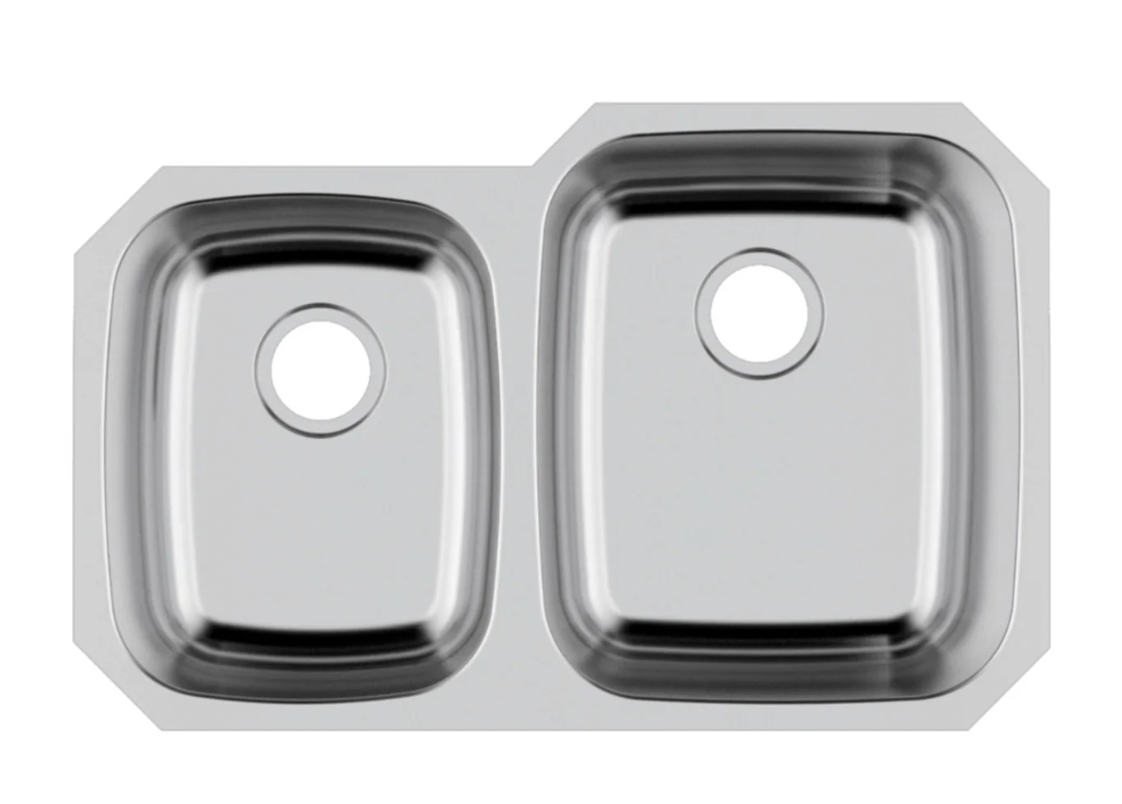 SINK 4060 PLVSN STANDARD 18 GAUGE STAINLESS STEEL DOUBLE BOWL UNDERMOUNT KITCHEN