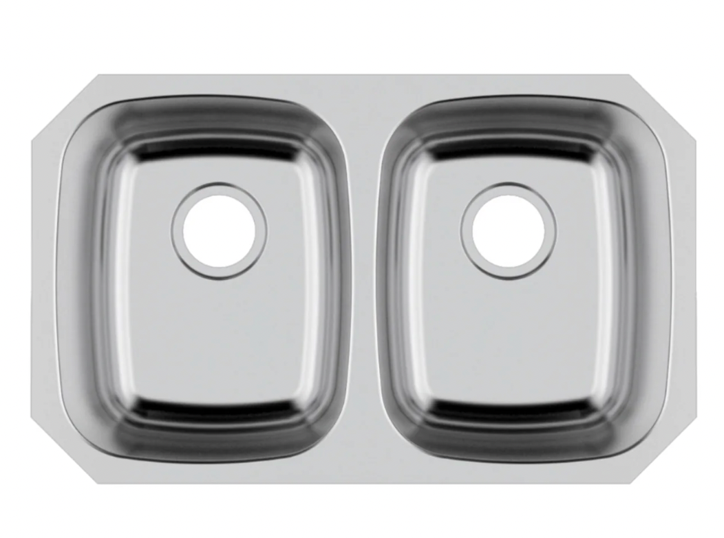 SINK 4040 PLVS STANDARD 18 GAUGE STAINLESS STEEL DOUBLE BOWL UNDERMOUNT KITCHEN SINK