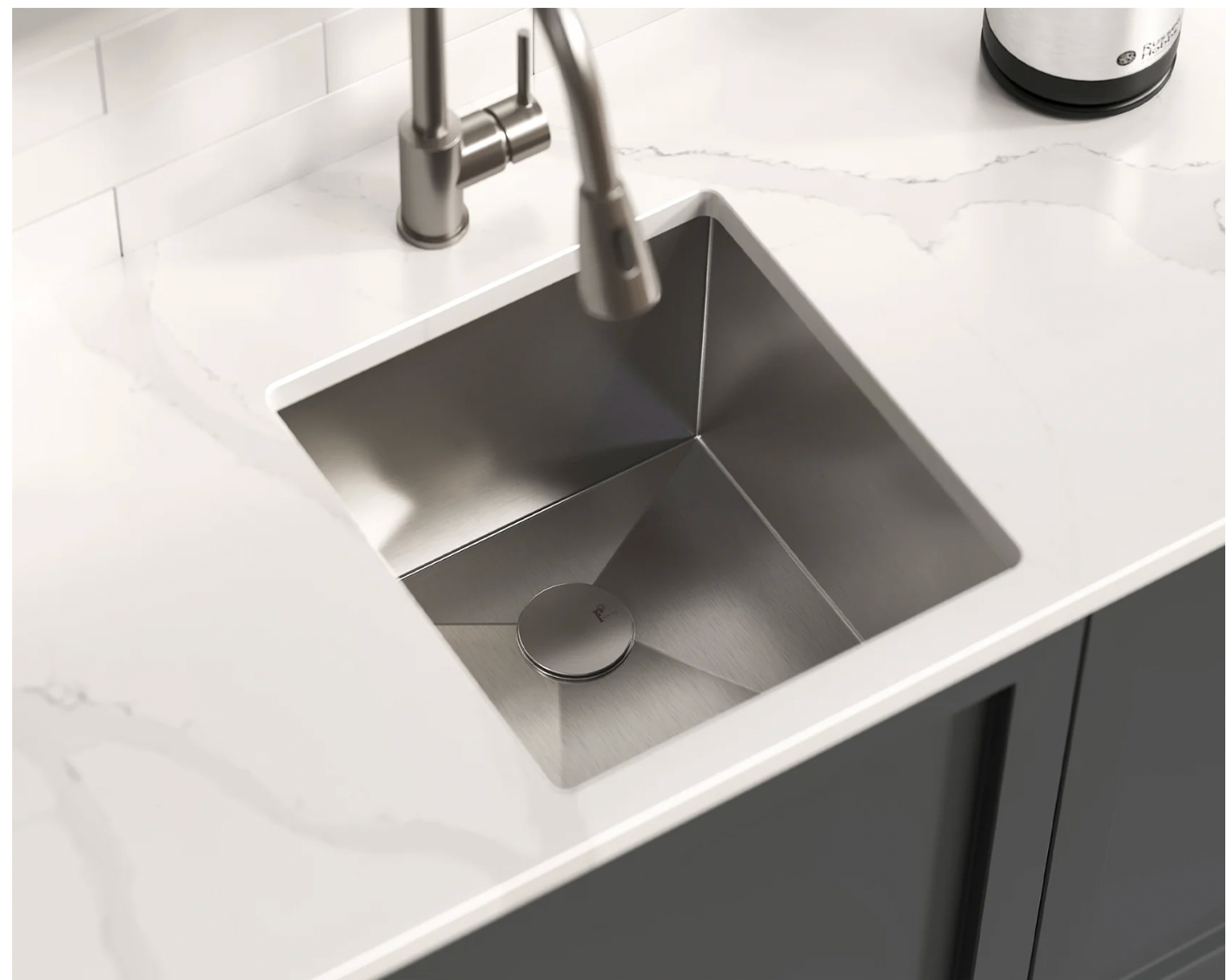 SINK 1718 PLHA104 ZERO RADIUS 16 GAUGE STAINLESS STEEL UNDERMOUNT KITCHEN