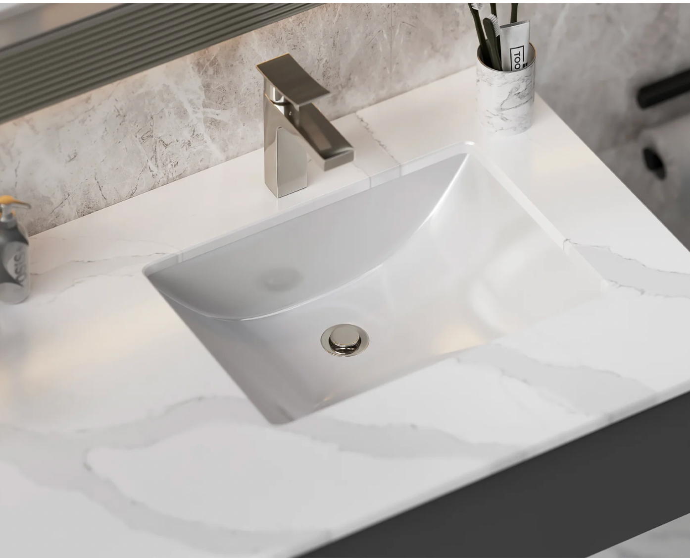 PL3099 WHITE PORCELAIN UNDERMOUNT BATHROOM SINK 18X13