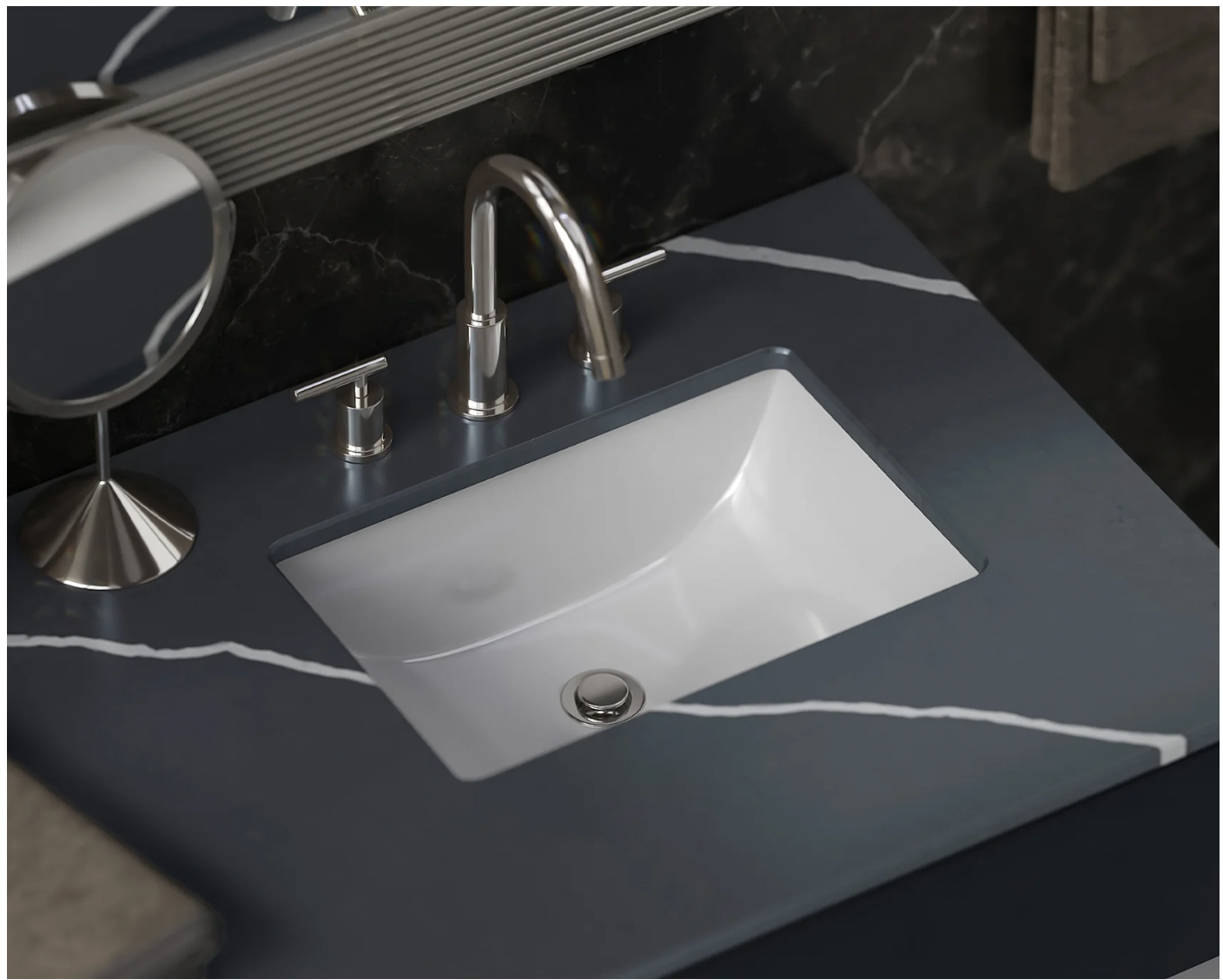 PL3088 WHITE PORCELAIN UNDERMOUNT BATHROOM SINK 16 1/4 X11