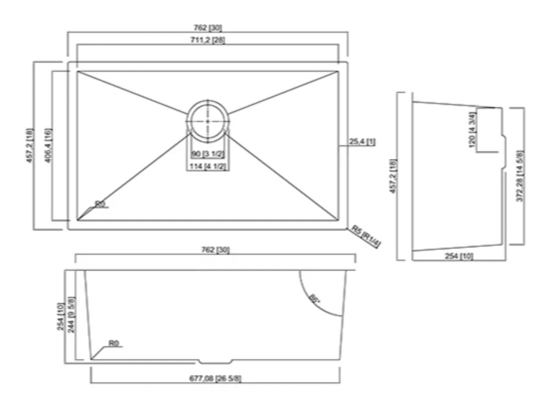 HU301810SE-R10 SINK FOR KITCHEN UNDERMOUNT 30X18 MICRO RADIUS
