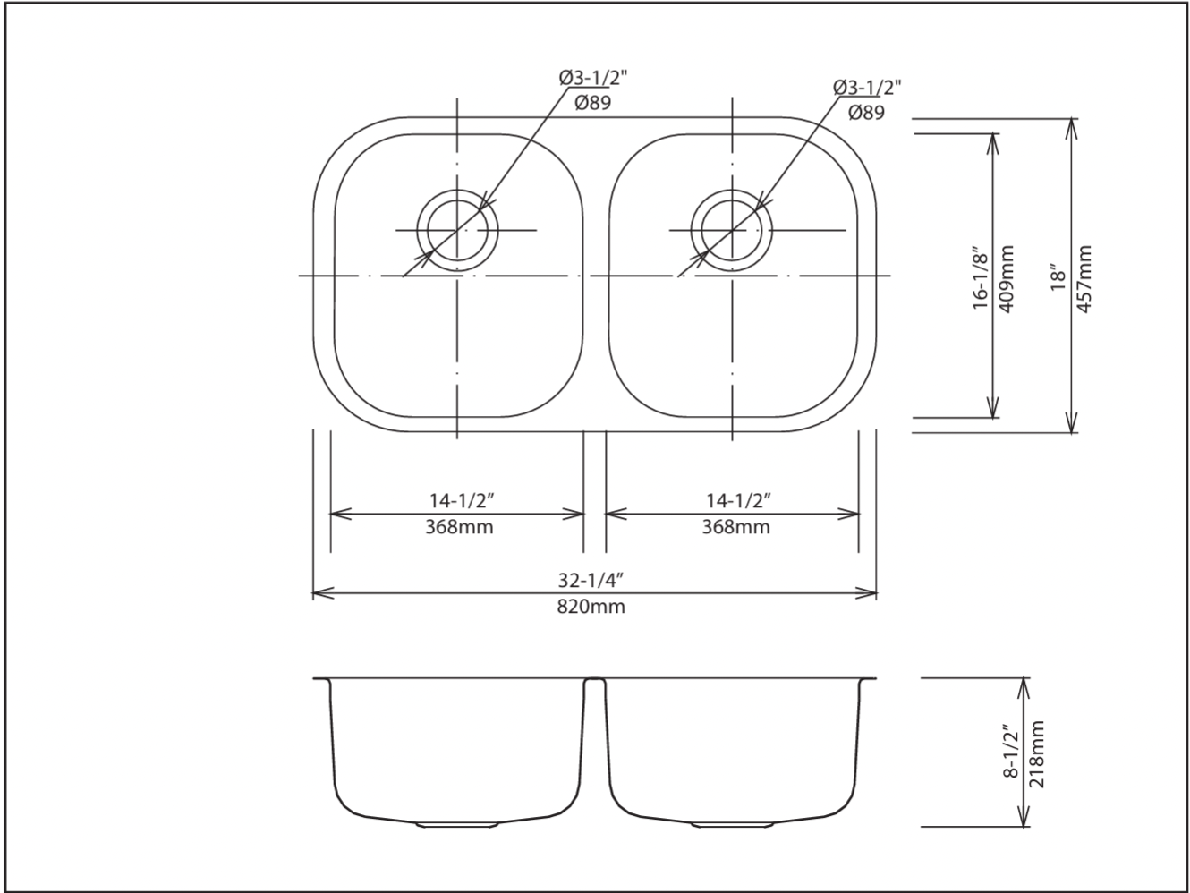 KRAUS UNDERMOUNT SINK 5050 SS KBU22