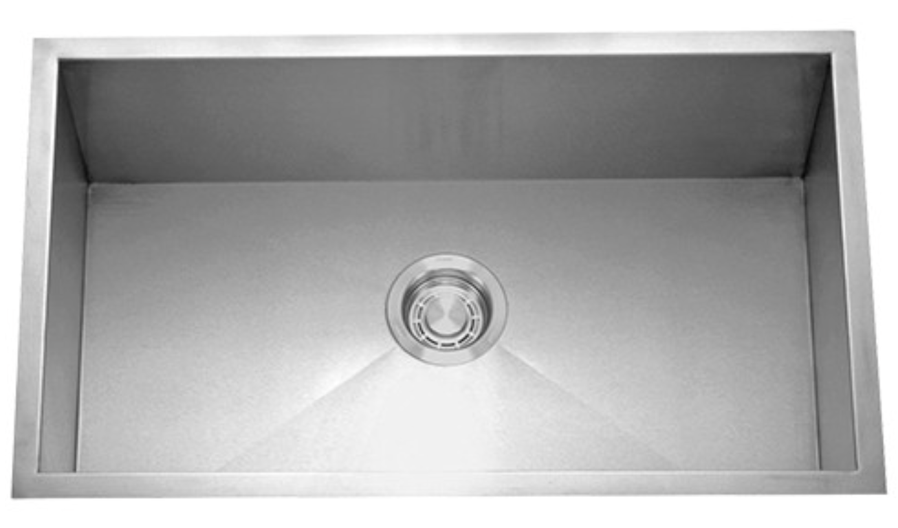 GSZ-3218-9 - 18 Gauge Zero Radius Single Bowl Sink 32x18x9