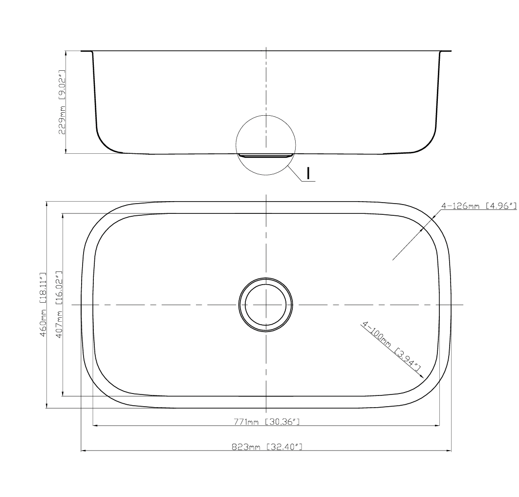GSR-18-3218 Genesis Series 32x18 18G Stainless Steel Sink