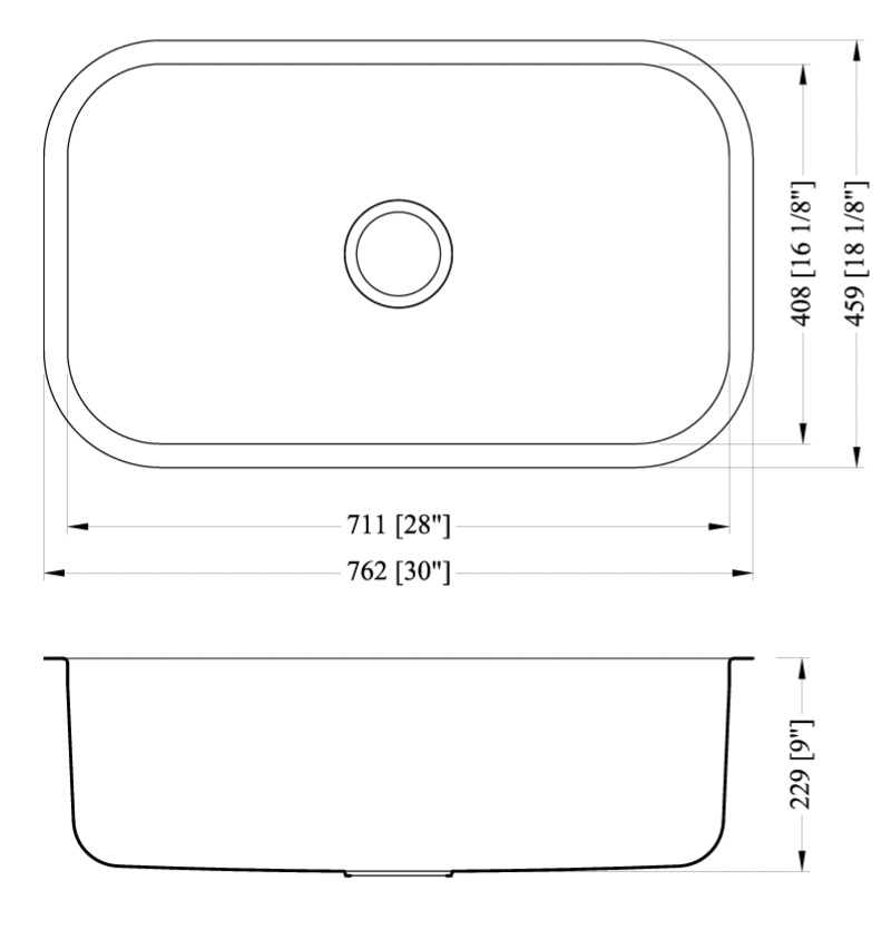 GSR-18-3018 - Genesis Series 30x18 18G Stainless Steel Sink