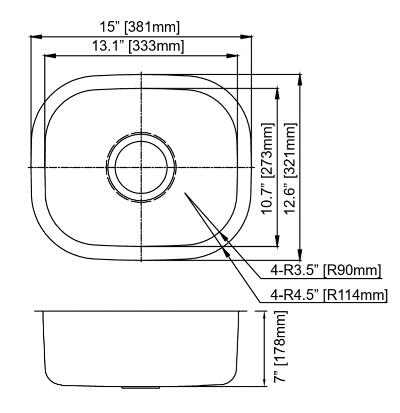 GSR-18-1513 Dakota Genesis Series 18g Bar Sink 15x13