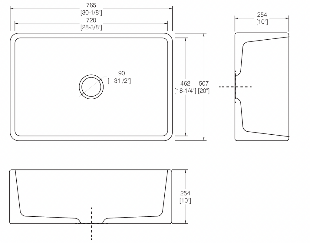 FARMSINK PORCELAIN 3020 DSE-FCA3020