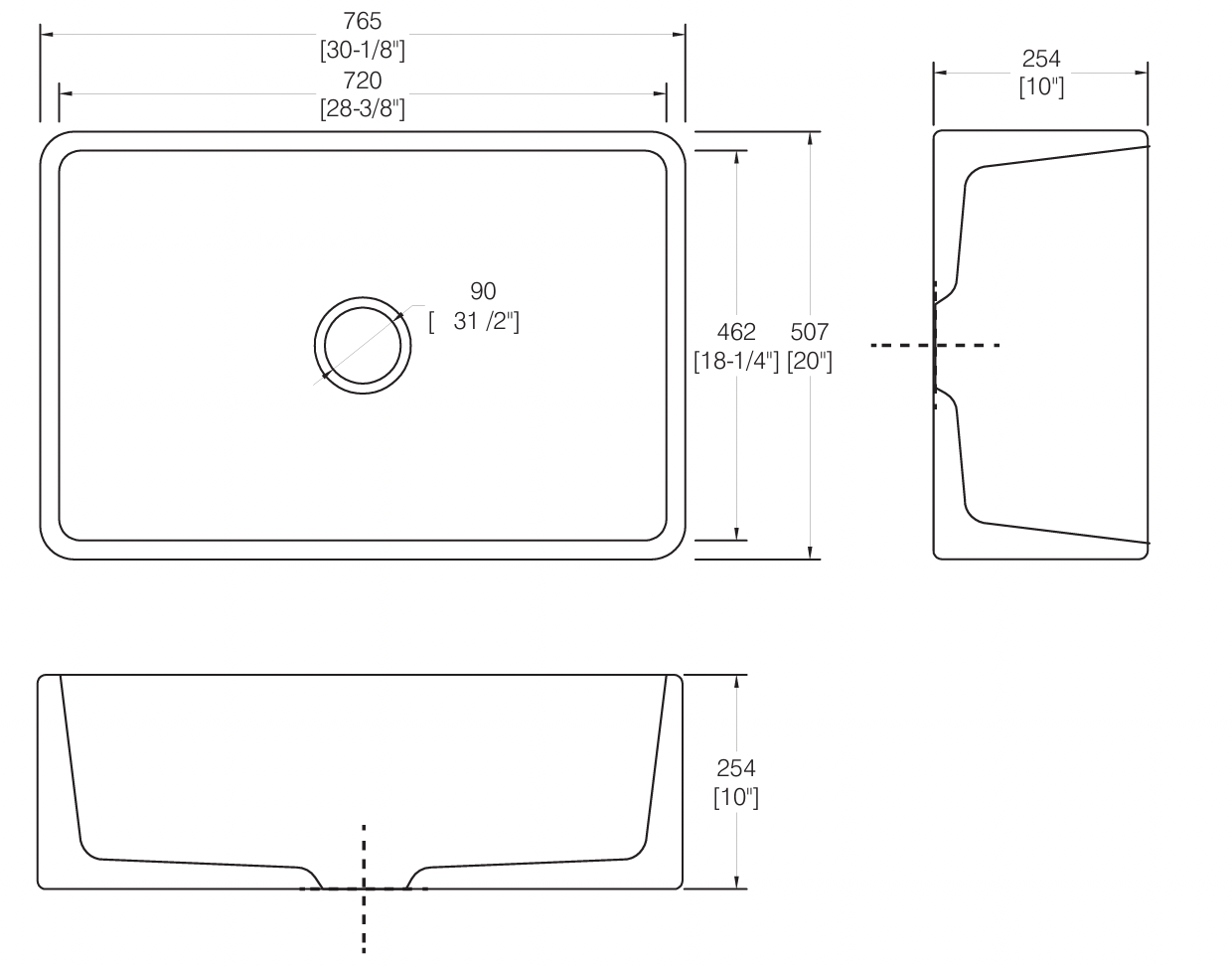 FARMSINK PORCELAIN 3020 DSE-FCA3020