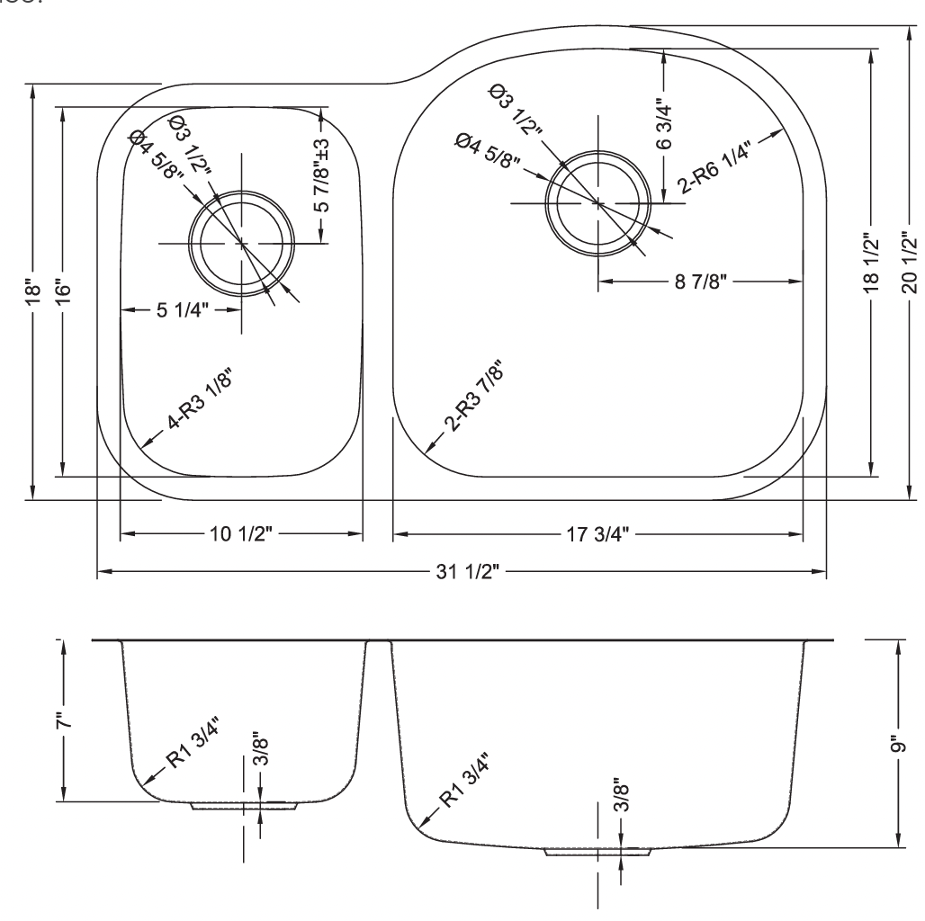 DSR-3070 SINK FOR KITCHEN 16g 3070