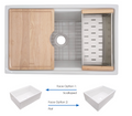 DSE-FCAL3320S FIRECLAY APRON / FARMHOUSE SINGLE BOWL KITCHEN WITH ACESSORIES