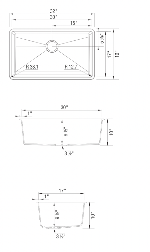 Blanco Precis 32in Undermount Single Basin SILGRANIT Kitchen Sink 440150