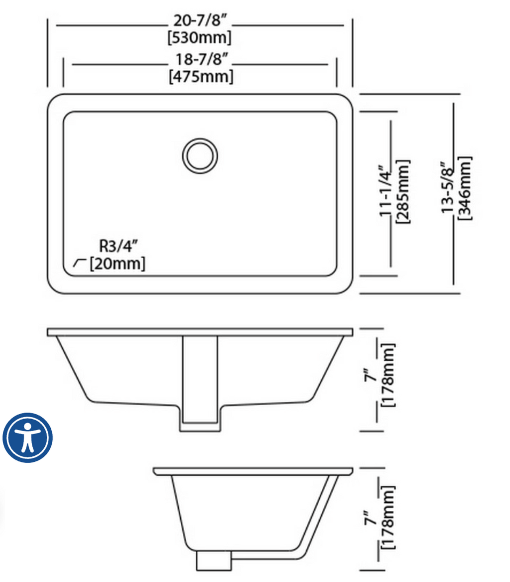 1811TB Bath Sink 18x11 biscuit