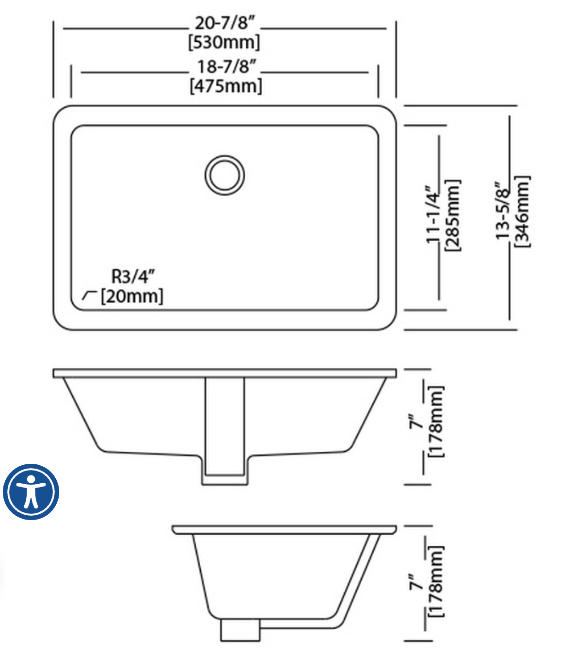 1811TB Bath Sink 18x11 biscuit