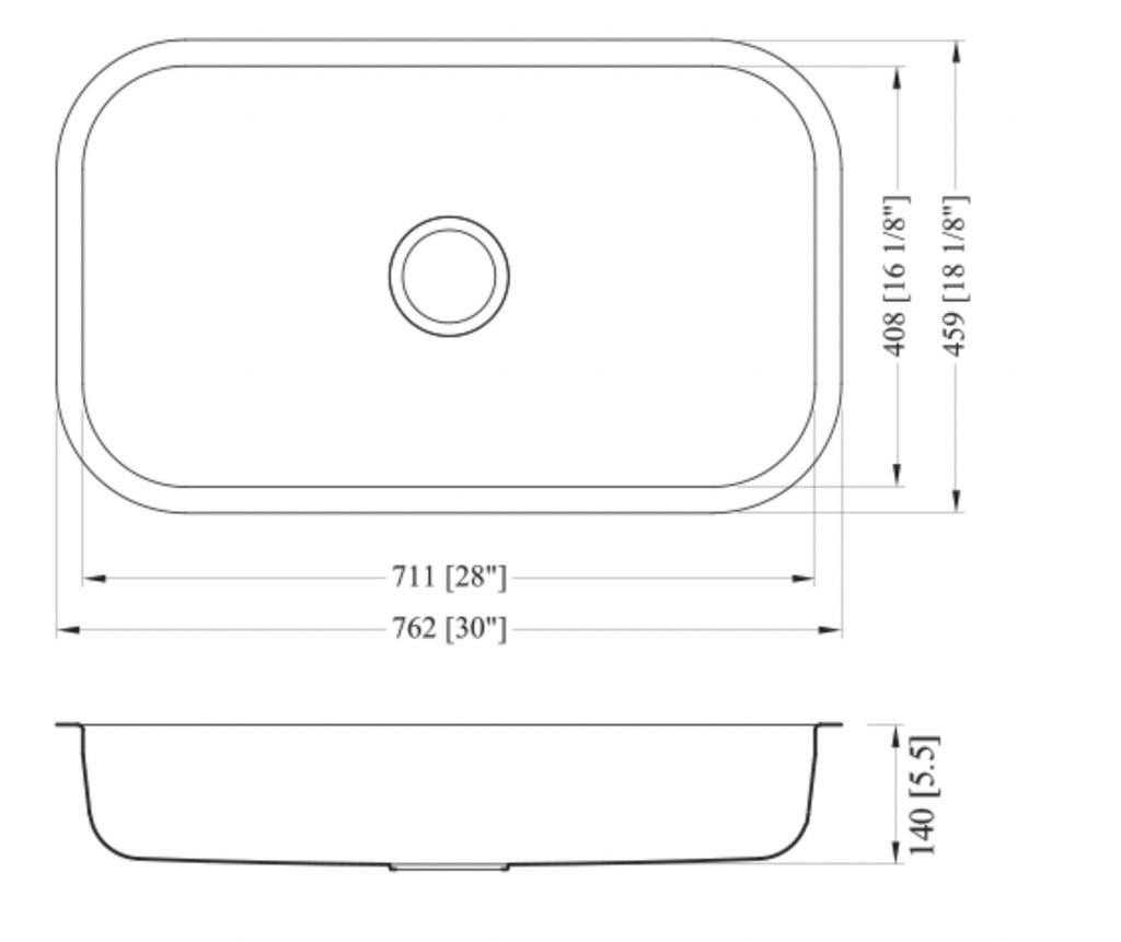 GSR-18-3018ADA - Genesis Series 30x18 18G Stainless Steel Sink
